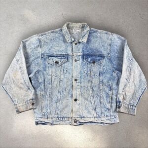 Vintage Tony Alamo Of Nashville Denim Jacket Sz‎ Medium Acid Wash